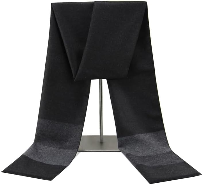 define essentials Men's Winter Warm Long Soft Plaid Scarf with Tassels, Soft Classic mens scraves - Image 1